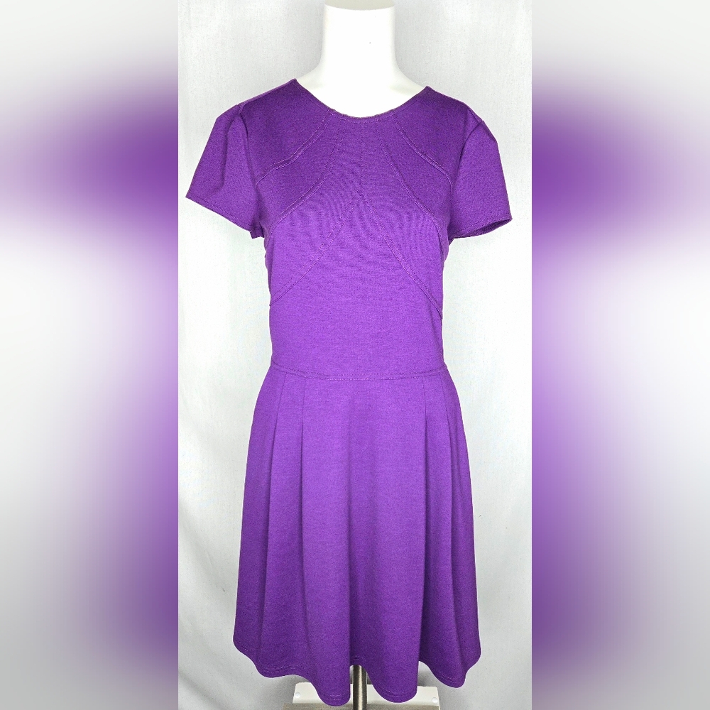 Gianni Bini Vibrant‎ Purple Fit & Flare Pockets Dress Size M